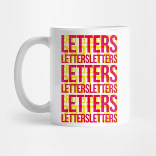 Letters Typography Stack (Magenta Yellow Red) Mug